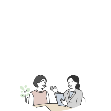 相談しながら就職を目指す人のイラスト