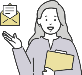 メールで相談する人物のイラスト